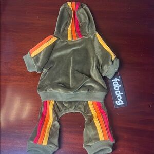 Fabdog Olive Green Dog Hoodie and Pants Set